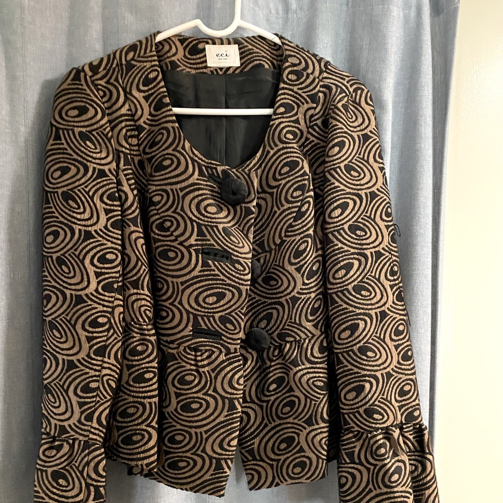 eci Brand Peplum Waist Blazer